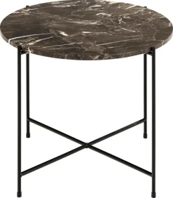 Bijzettafel Arvid Marmer Bruin Ø52cm - Giga Living