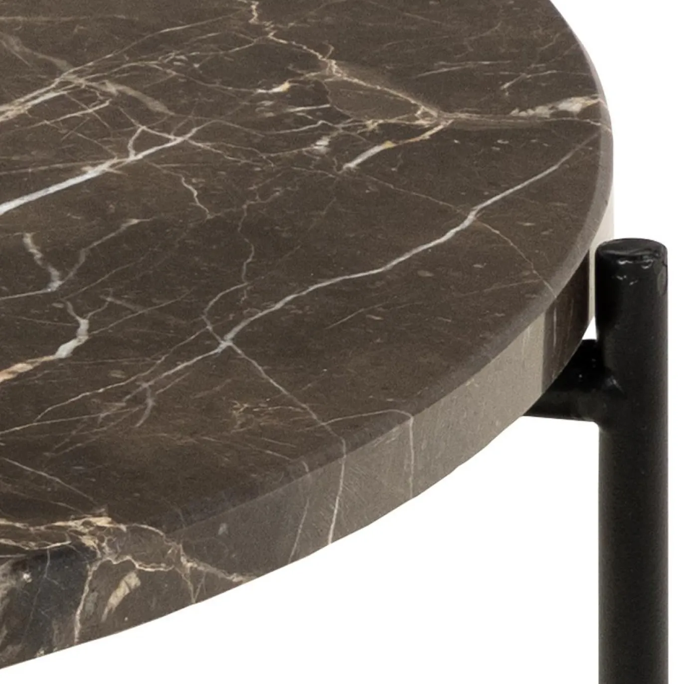 Bijzettafel Arvid Marmer Bruin Ø52cm - Giga Living