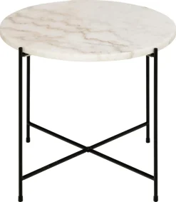 Bijzettafel Arvid Marmer Wit Ø52cm - Giga Living