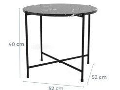 Bijzettafel Arvid Marmer Zwart Ø52cm - Giga Living