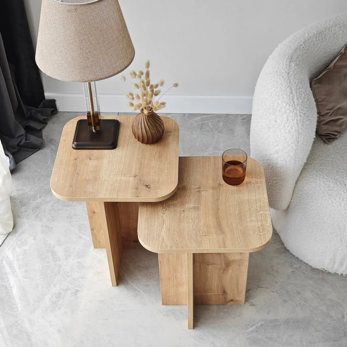 Bijzettafel Blues Naturel Set van 2