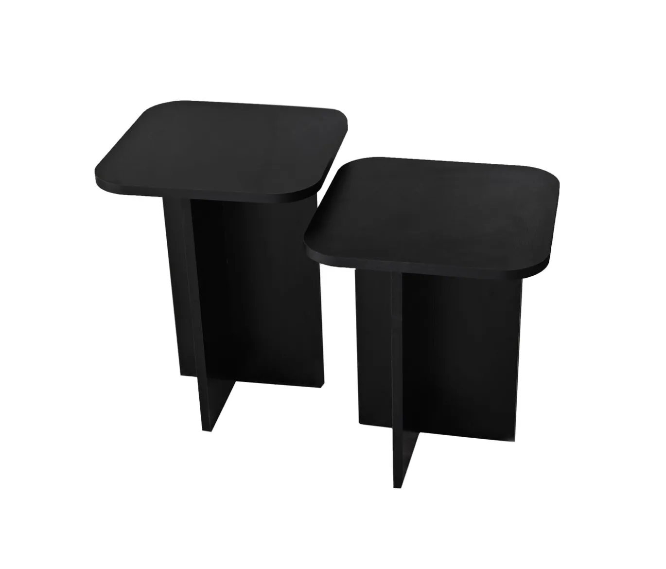 Bijzettafel Blues Zwart Set van 2