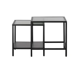 Bijzettafel Bronco Set Zwart Metaal - Giga Living