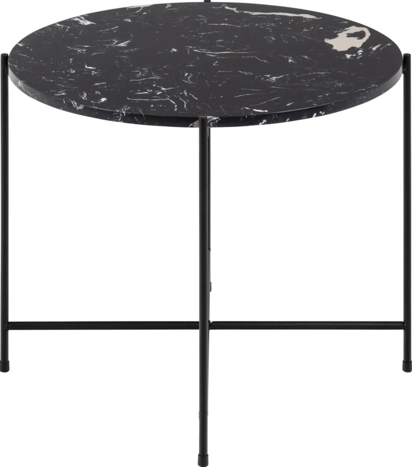 Bijzettafel Cardinham Marmer Zwart Ø52x40cm - Giga Living
