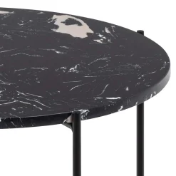 Bijzettafel Cardinham Marmer Zwart Ø52x40cm - Giga Living