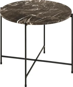Bijzettafel Cardinham Marmer Bruin Ø52x40cm - Giga Living