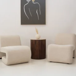 Bijzettafel Davi Marmer Donkerbruin Rond 45cm - Giga Meubel