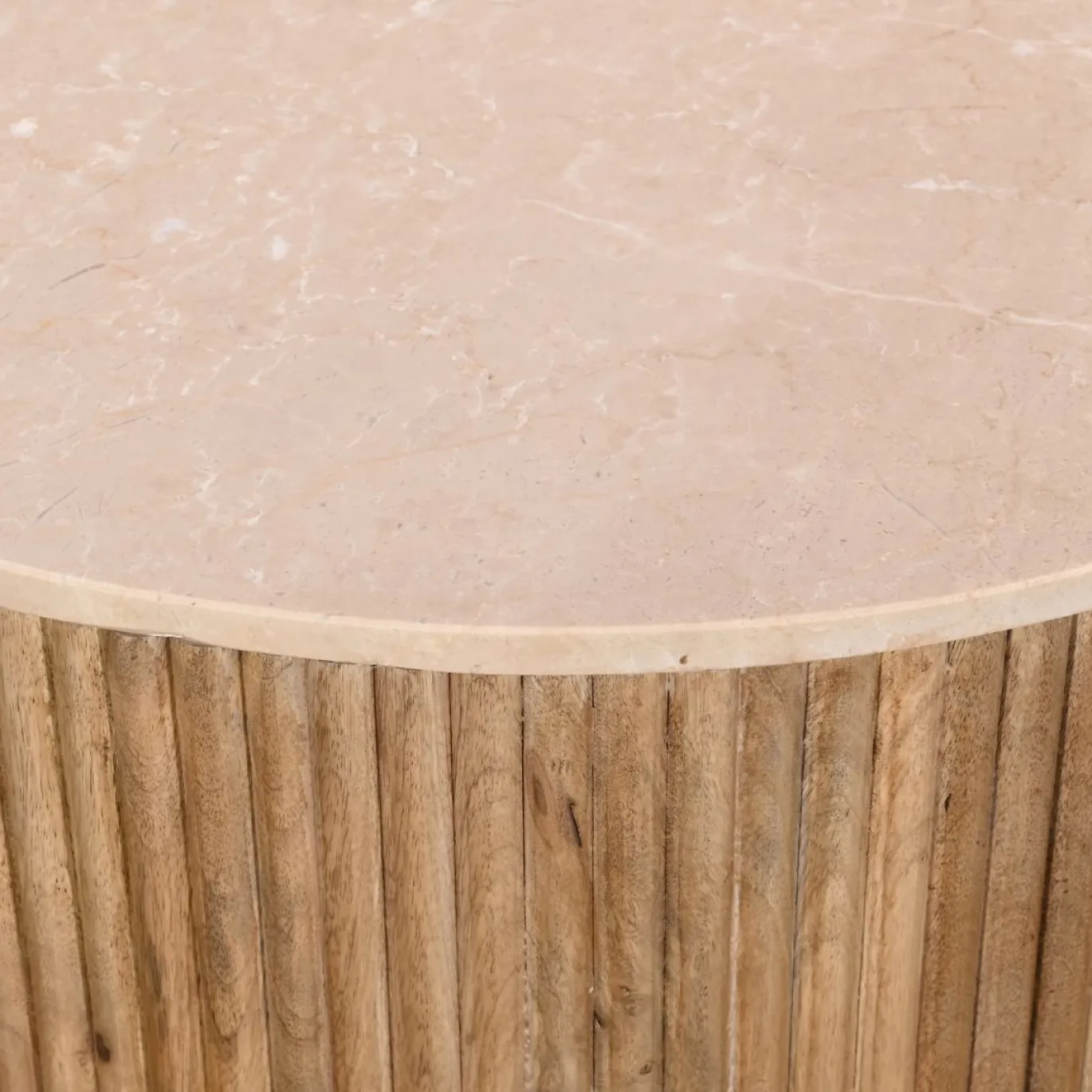 Bijzettafel Davi Marmer Naturel Rond 45cm - Giga Meubel