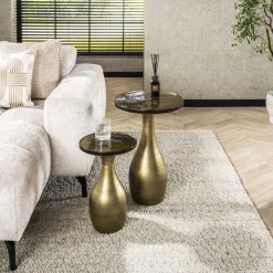 Bijzettafel Eclipse Druppel Goud S - Giga Meubel