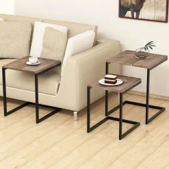 Bijzettafel Ege Grenen Walnoot