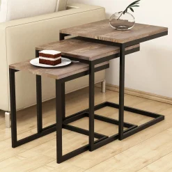Bijzettafel Ege Grenen Walnoot