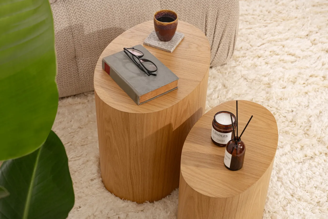 Bijzettafel Elipse Naturel Set van 2