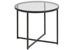 Bijzettafel Elora Rond Glas Smoke Ø55cm - Giga Living