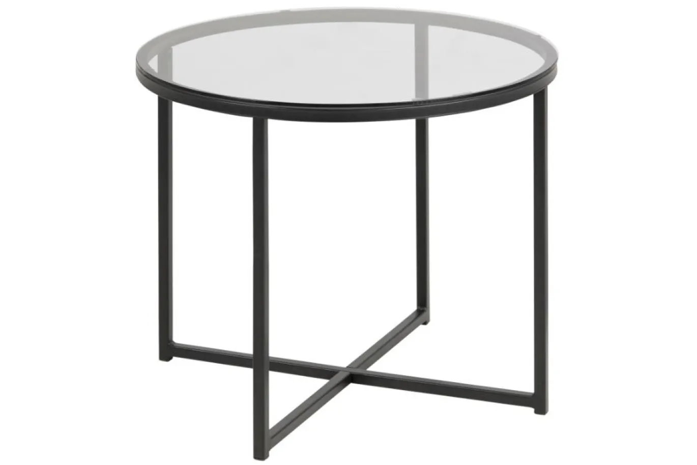 Bijzettafel Elora Rond Glas Smoke Ø55cm - Giga Living