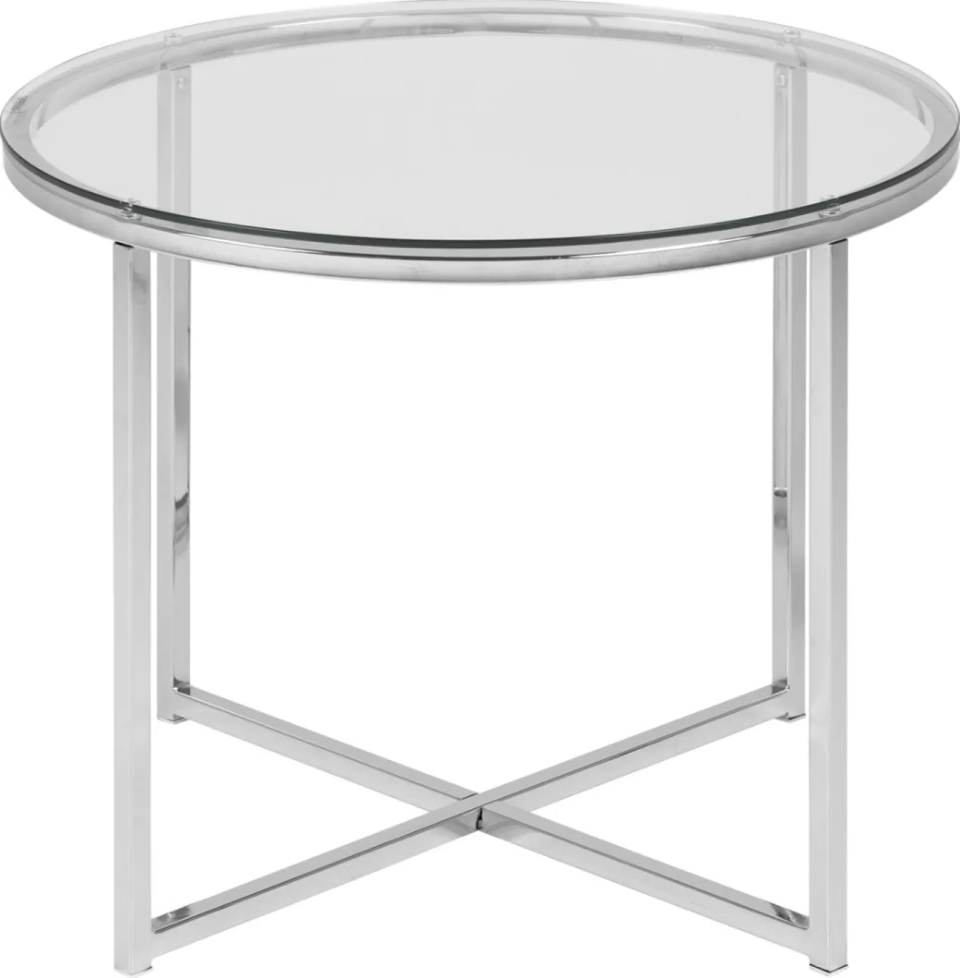Bijzettafel Elora Rond Glas Transparant Ø55cm - Giga Living