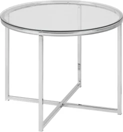 Bijzettafel Elora Rond Glas Transparant Ø55cm - Giga Living