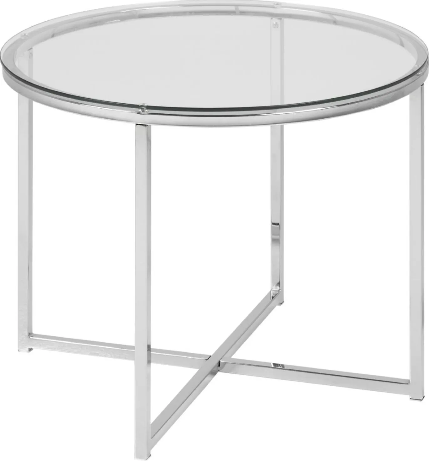 Bijzettafel Elora Rond Glas Transparant Ø55cm - Giga Living