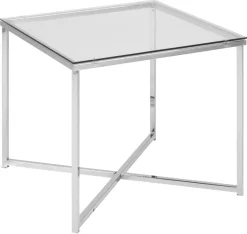 Bijzettafel Elora Vierkant Glas Transparant 50cm - Giga Living