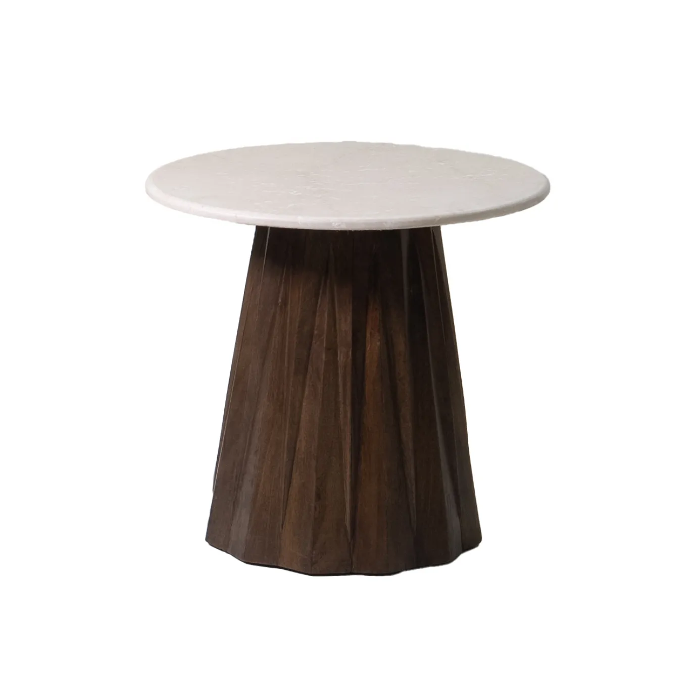 Bijzettafel Faiza Marmer Beige Rond 50cm - Giga Meubel
