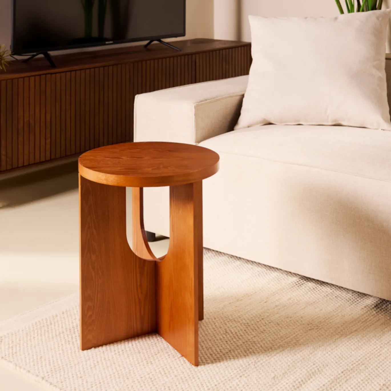 Bijzettafel Felix Naturel Ø45cm - Giga Meubel