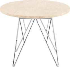 Bijzettafel Hermanson Beige Ø55x41,4cm Travertin - Giga Living