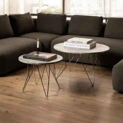 Bijzettafel Hermanson Bruin Ø55x41,4cm Marmer - Giga Living