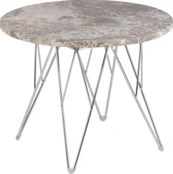 Bijzettafel Hermanson Bruin Ø55x41,4cm Marmer - Giga Living