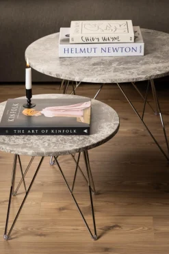 Bijzettafel Hermanson Bruin Ø55x41,4cm Marmer - Giga Living