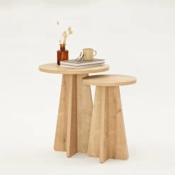 Bijzettafel Mushroom Naturel Set van 2