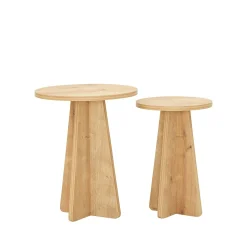 Bijzettafel Mushroom Naturel Set van 2