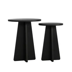 Bijzettafel Mushroom Zwart Set van 2