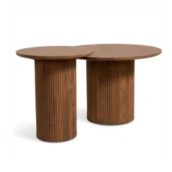 Bijzettafel Nora Walnoot Ø40cm - Giga Meubel