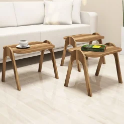 Bijzettafel Paris Walnoot Set van 3