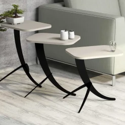 Bijzettafel Pion Crème Set van 3
