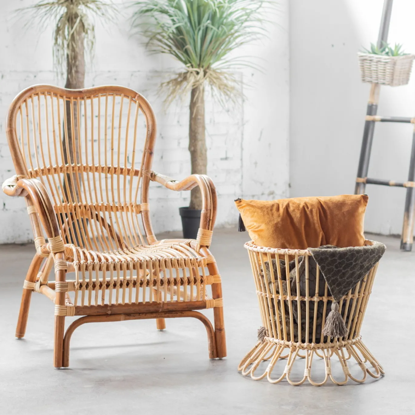 Bijzettafel Rotan Blond