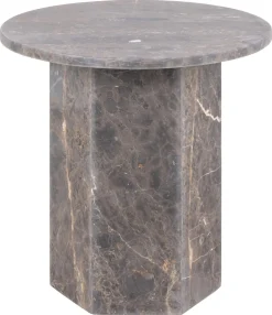 Bijzettafel Rovan Marmer Grijs Marron Ø50x50cm - Giga Living