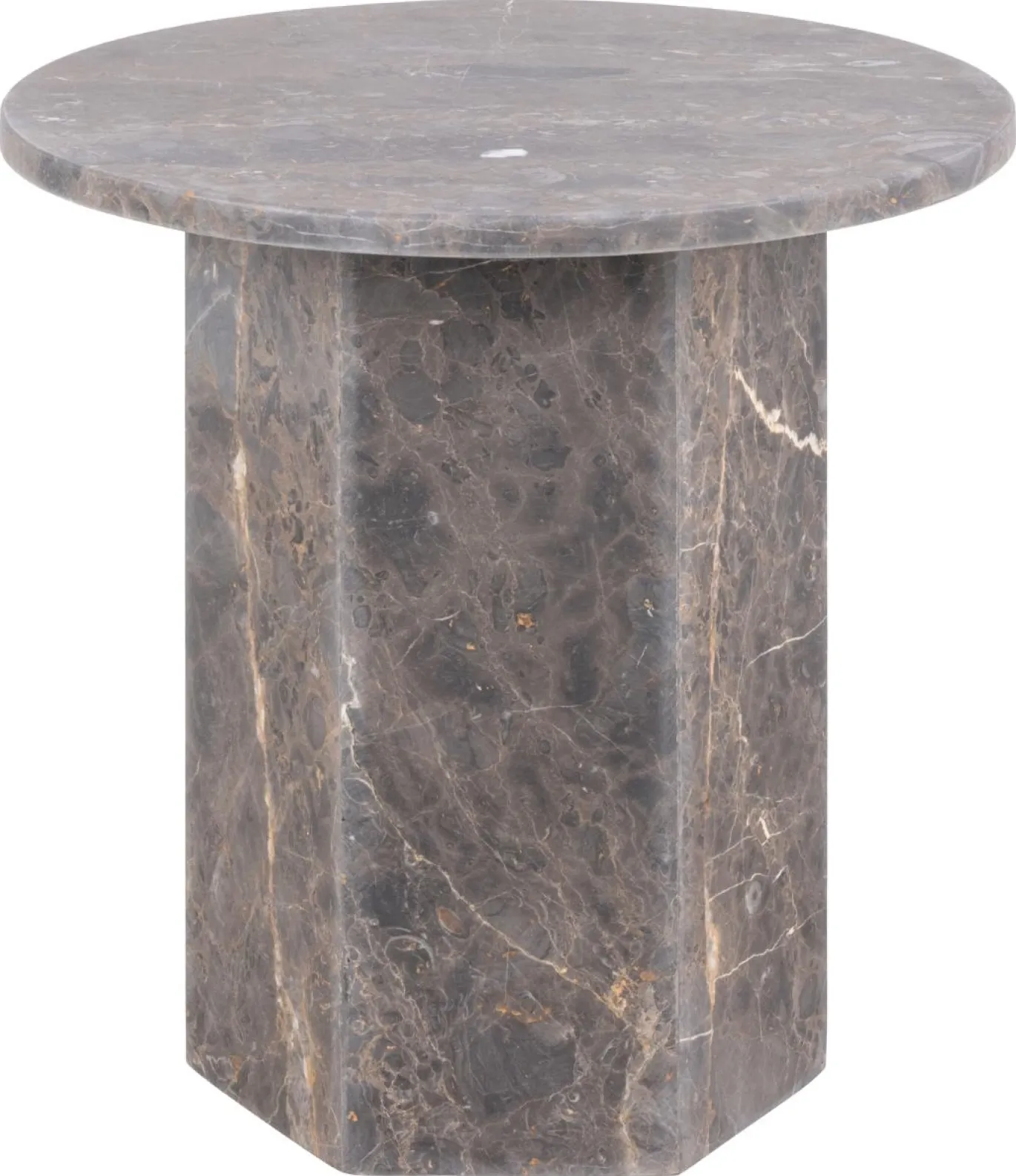 Bijzettafel Rovan Marmer Grijs Marron Ø50x50cm - Giga Living