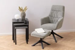 Bijzettafel Set van 3 Glentruan Zwart Keramiek - Giga Living