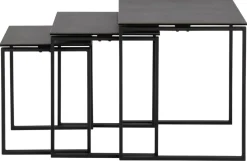 Bijzettafel Set van 3 Glentruan Zwart Keramiek - Giga Living