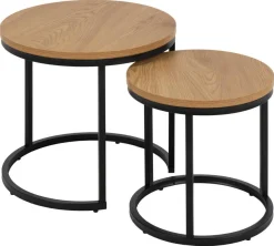 Bijzettafel Solin Set MDF Naturel - Giga Living
