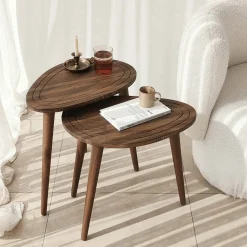 Bijzettafel Sweet Walnoot Set van 2