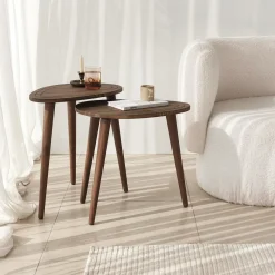Bijzettafel Sweet Walnoot Set van 2