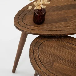 Bijzettafel Sweet Walnoot Set van 2