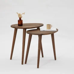Bijzettafel Sweet Walnoot Set van 2