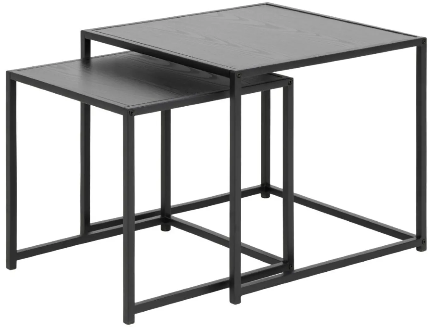 Bijzettafel Vayen Vierkant Zwart Set van 2 50cm - Giga Living