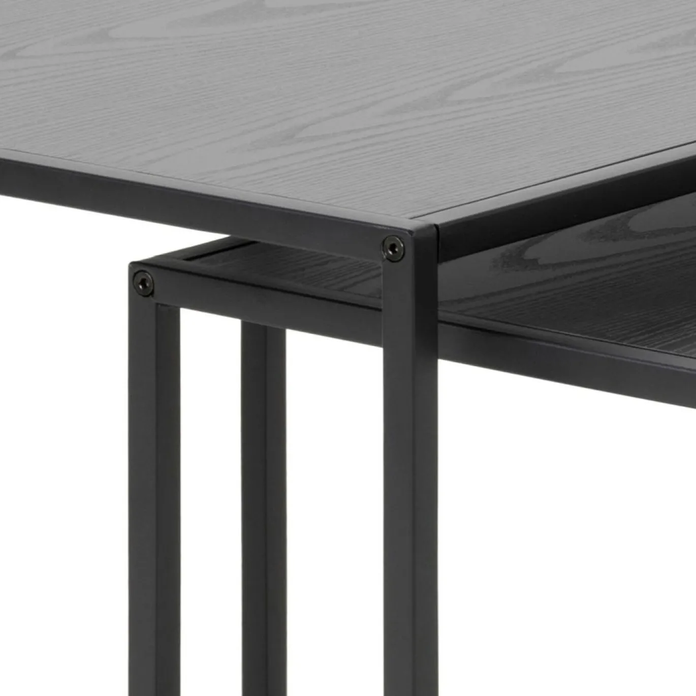 Bijzettafel Vayen Vierkant Zwart Set van 2 50cm - Giga Living