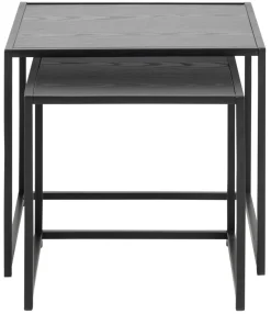 Bijzettafel Vayen Vierkant Zwart Set van 2 50cm - Giga Living