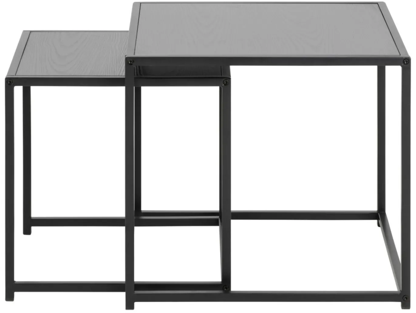 Bijzettafel Vayen Vierkant Zwart Set van 2 50cm - Giga Living