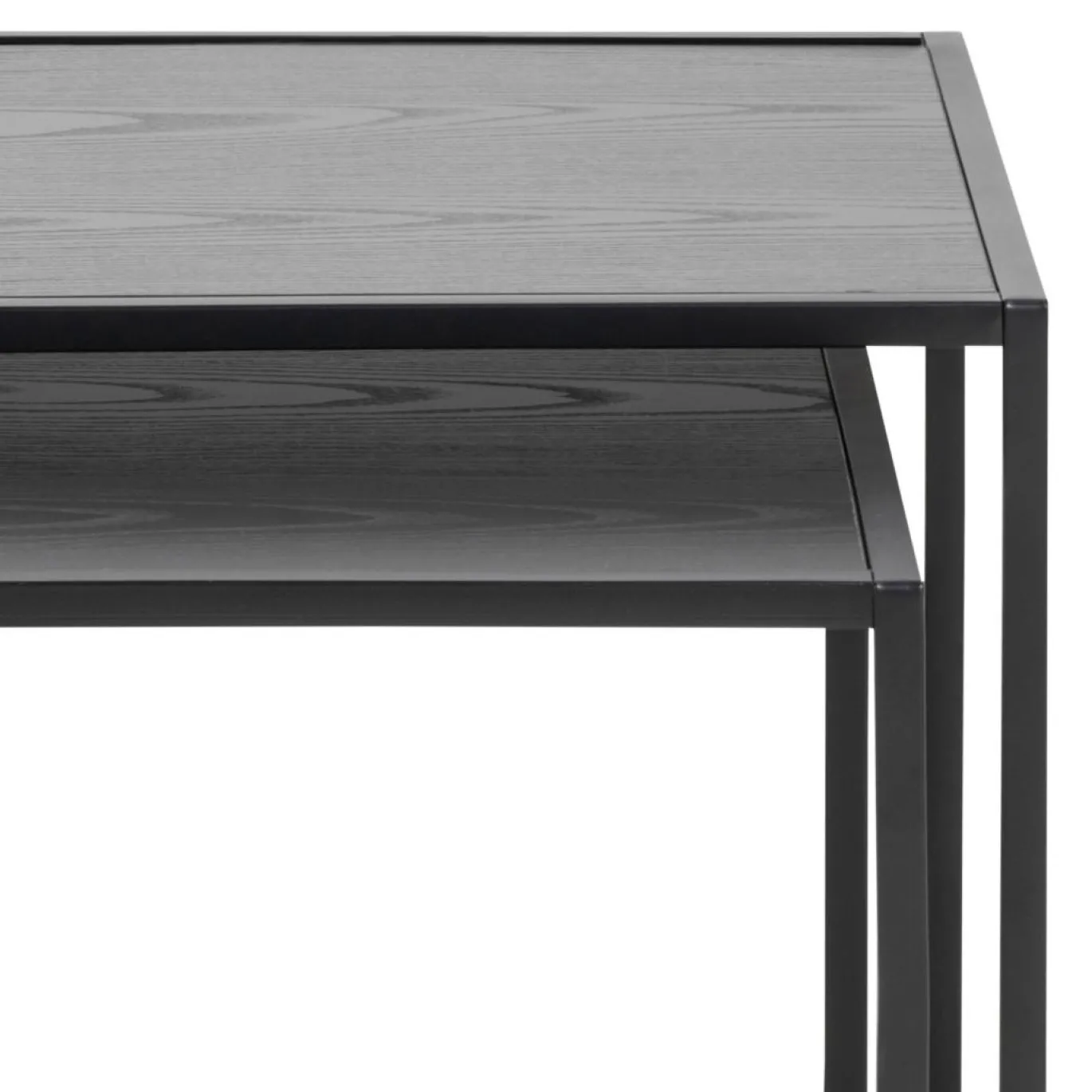 Bijzettafel Vayen Vierkant Zwart Set van 2 50cm - Giga Living