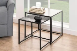 Bijzettafel Vayen Vierkant Zwart Set van 2 50cm - Giga Living